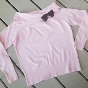 PM pink sweater w blk bow